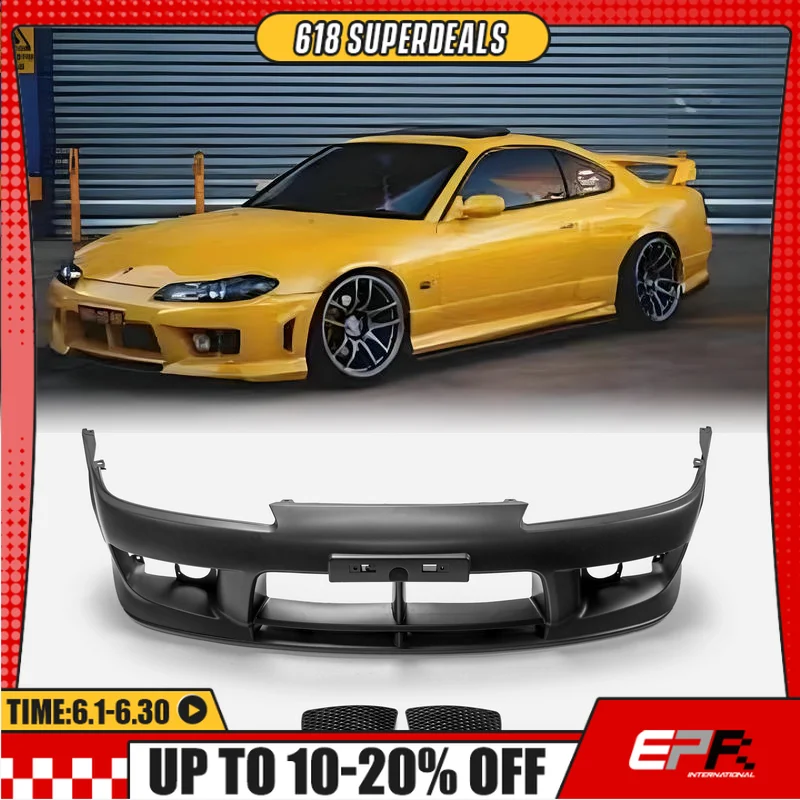 

For Nissan Silvia S15 Spec R Front Bumper w/ Fog Light Grill High Quality Kit Auto Exterior Accessory