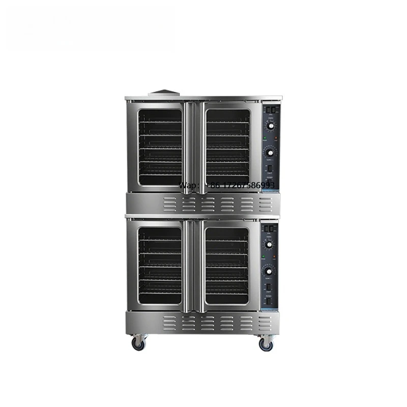 Commercial Gas Double Stack Convection Oven for Bakery Chicken Bread Roasting Stainless Steel Industrial Cooking Equipment