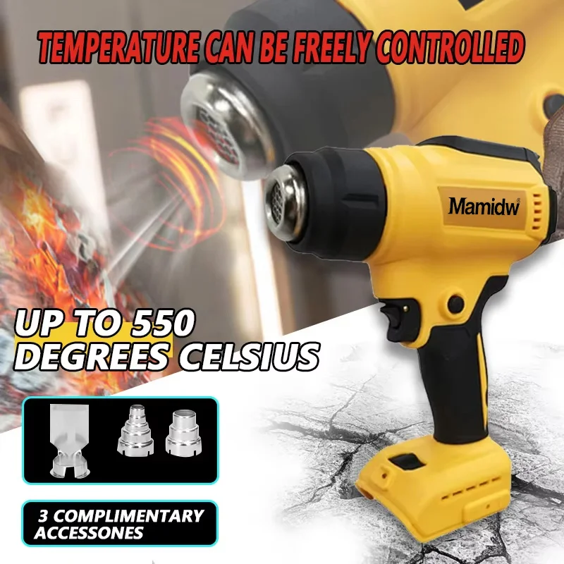 

For Dewalt 300W Cordless Heat Gun High Power Welding Thermal Blower Heat Shrink Wrapping Tool Compatiable with Dewalt Battery