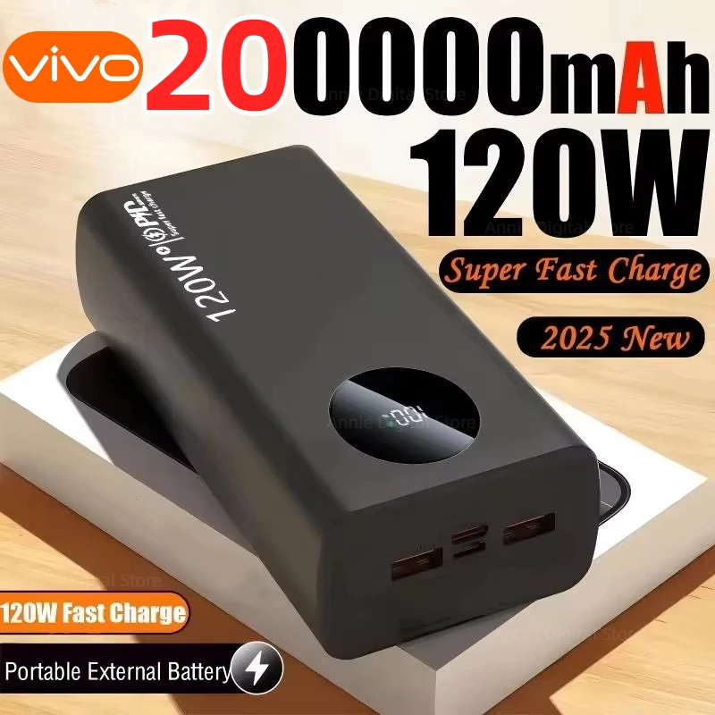 VIVO 120W 50000mAh بنك طاقة عالي السعة شحن سريع شاحن بطارية محمول شاشة ديجيتال لهاتف iPhone Samsung Xiaomi #1