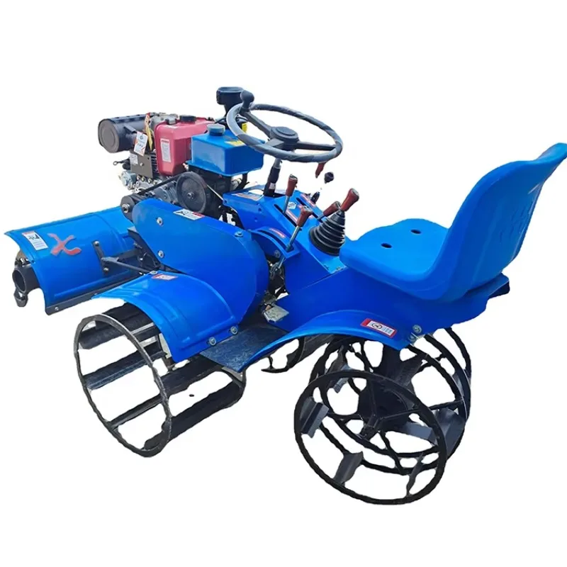 Rice Diesel Farm Weeder Hand Push Rice Tiller/ Agricultural Farm Use Multifunctional Rice Rotary Tiller