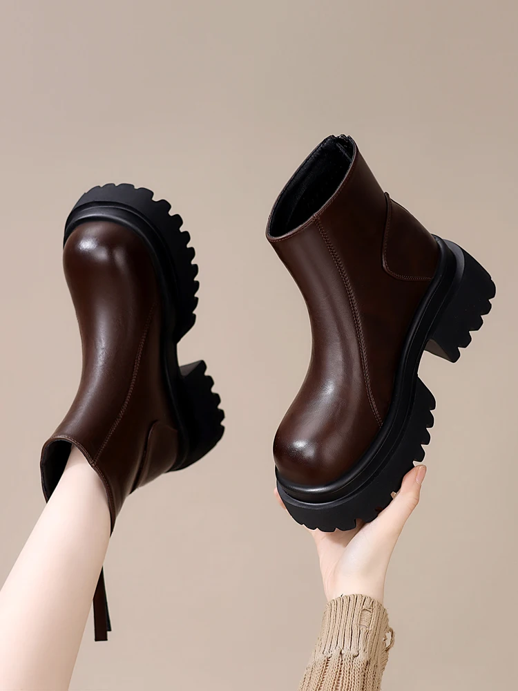 

Winter Thi Bot Chelsea Boots Women's 2025 Faionable Slimming Boots Warm Fce Lined Versatile High Heel ort ...