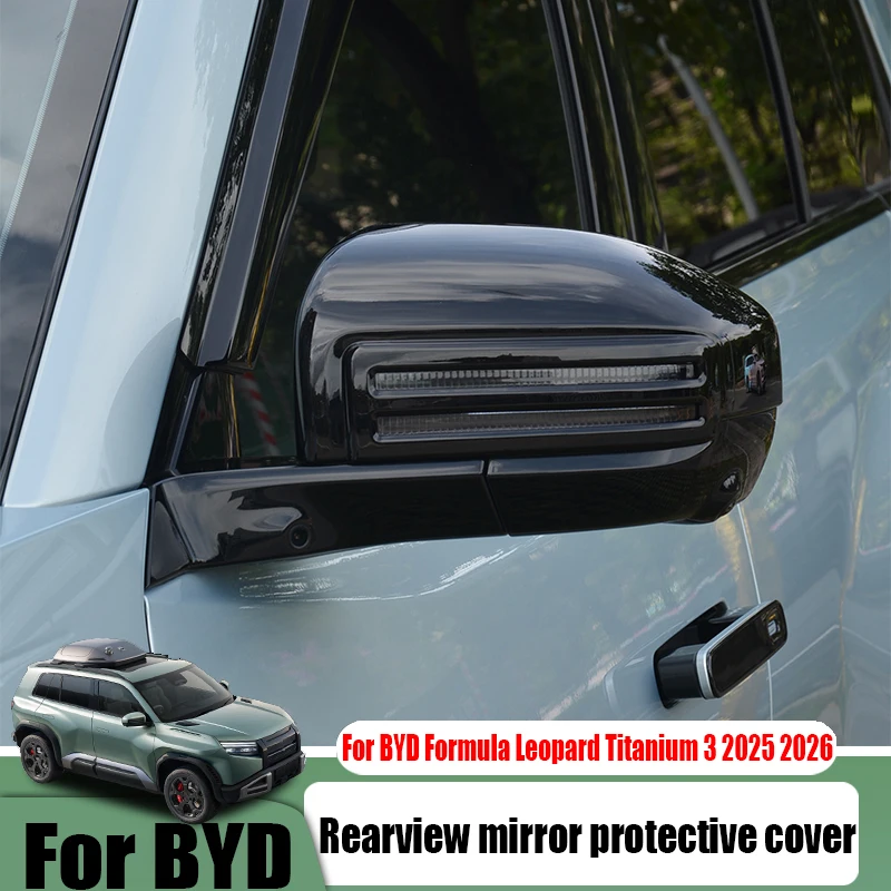 

For BYD Formula Leopard Titanium 3 2025 2026 ABS rearview mirror decorative cover car exterior decoration modification parts