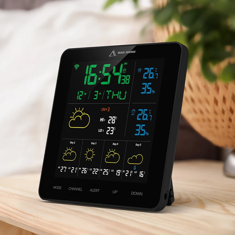 Multi-function Weather Station Wireless Data Transmission Calendar Weather Forecast Digital Desk & Table Clock Indoor Outdoor