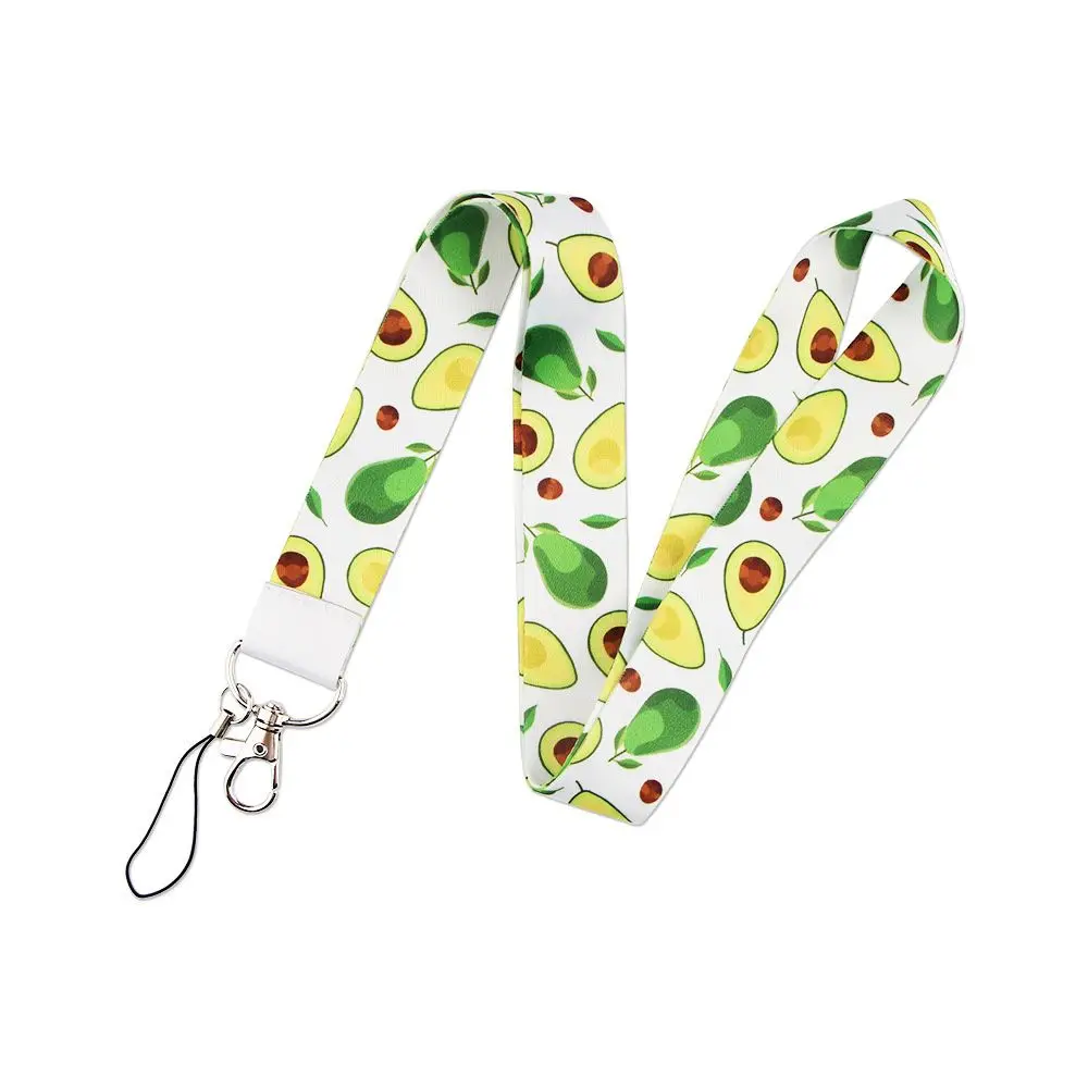 

Holder Hang Rope Webbings Ribbon Name Tag Holder Cheery Avocado Strap Phone Hang Rope Cartoon Fruits Lanyard Phone Lanyard
