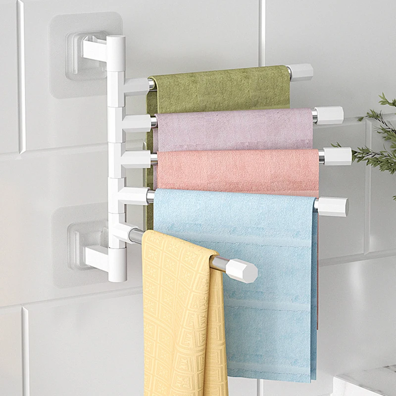 Anti-corrosion Bathrooms Accessories 180°swivel Anti-rust Towel Hanger Rotatable Kitchen Shelf Bathroom Towel Rack Waterproof