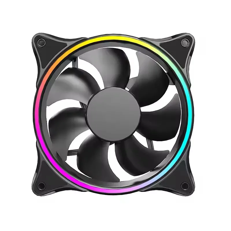 UPSIREN CF-12 ventilateur de boîtier 12 cm 5 V 3 broches ARGB et 4 broches PWM ventilateur de refroidissement muet haute performance effet de lumière Halo