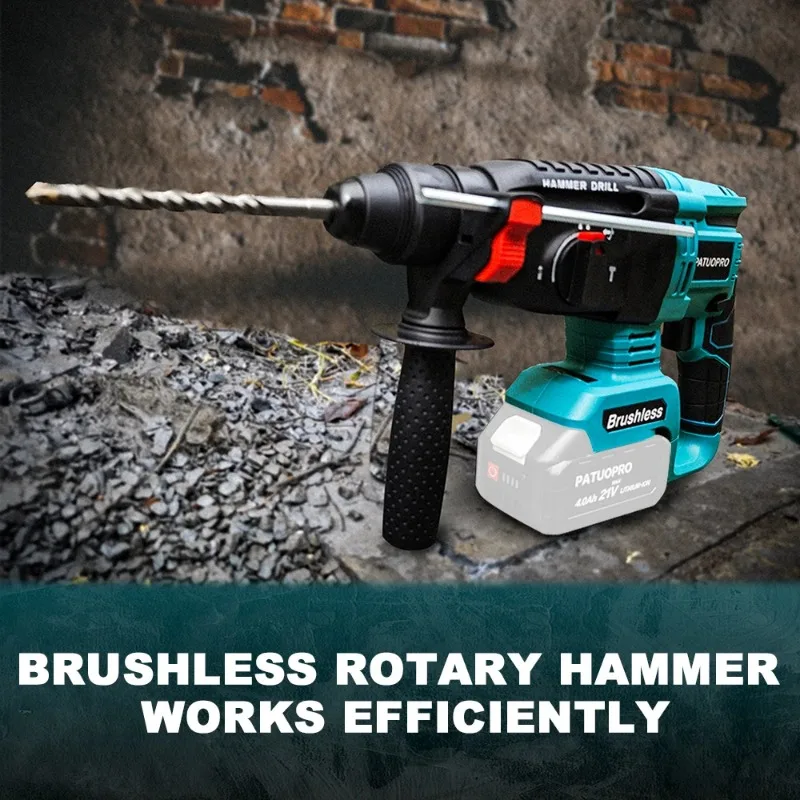 مثقاب مطرقة دوارة لاسلكي بدون فرش 18 فولت SDS Plus مثقاب مطرقي 4 أوضاع محدد مناسب لبطارية ماكيتا 18 فولت (بدون بطارية)