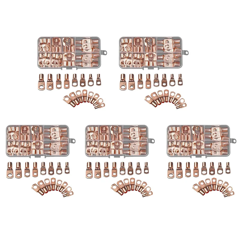 ABZL 350 قطعة سلك العروة موصل حلقة SC6-25 موصلات النحاس كابل عاري الكهربائية تجعيد طقم توصيل طرفي