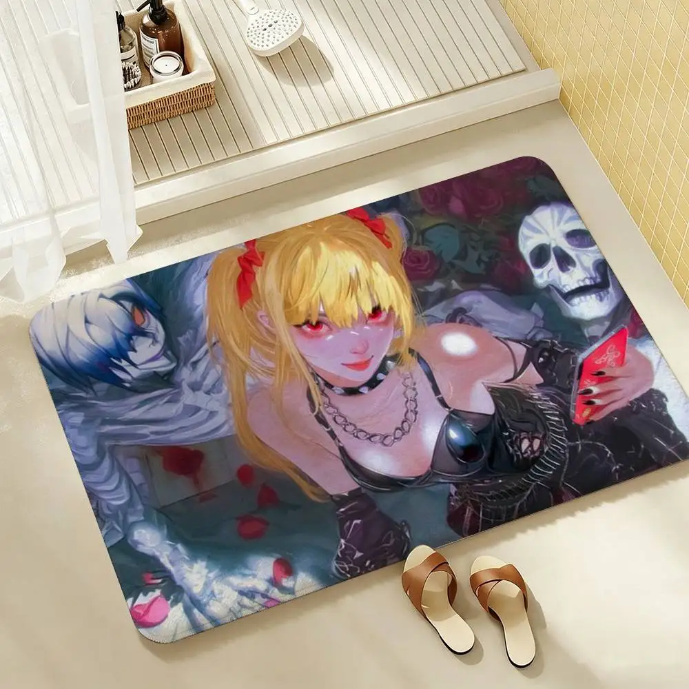 D-Death Note DN Classic Dark   Shower Room Absorbent Small Floor Mat Soft Comfortable Decorative Foot Mat