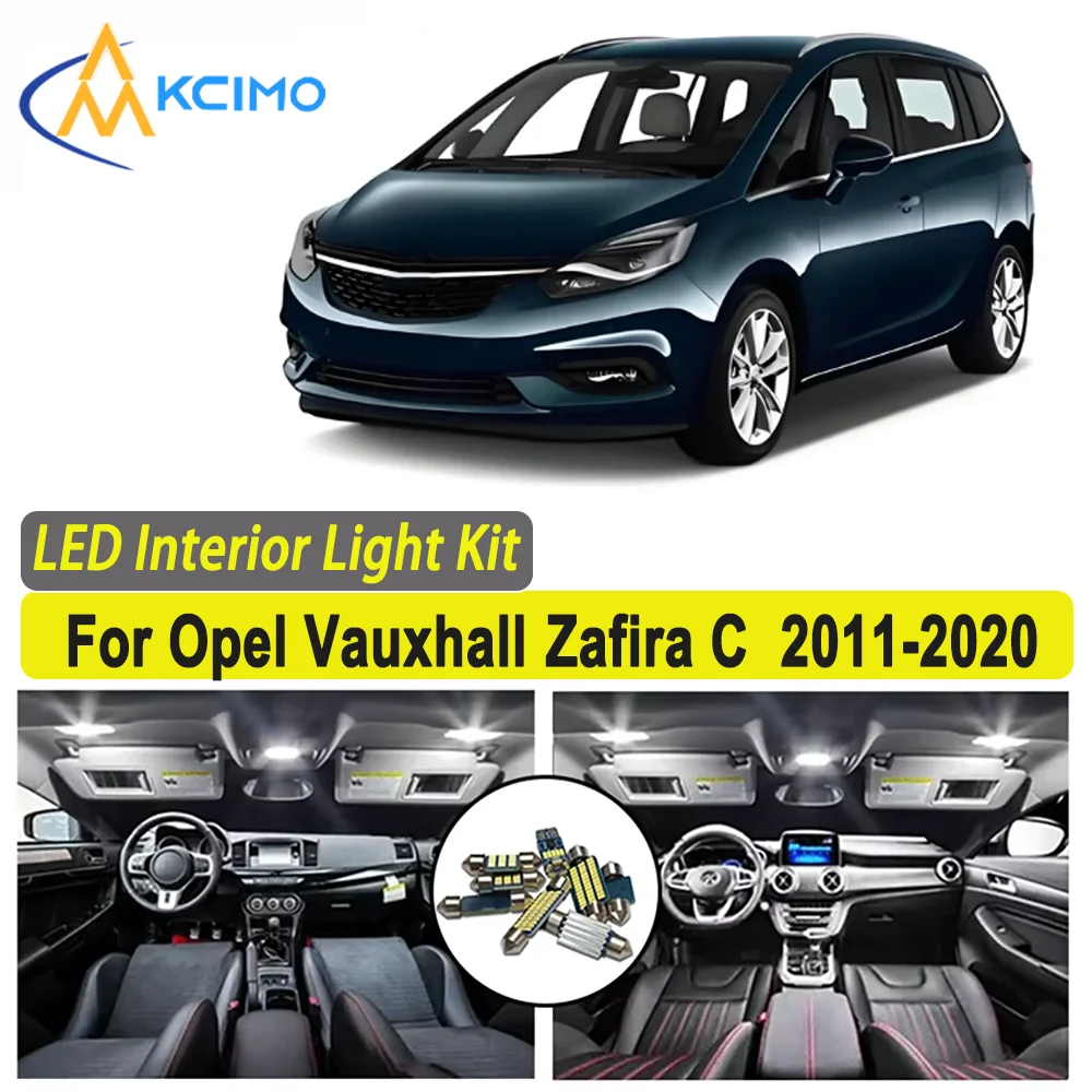 

Kcimo LED For Opel Vauxhall Zafira C 2011-2020 Premium Bright LED Interior Dome Map Trunk Light Kit Car Led Lamps Canbus Car LED