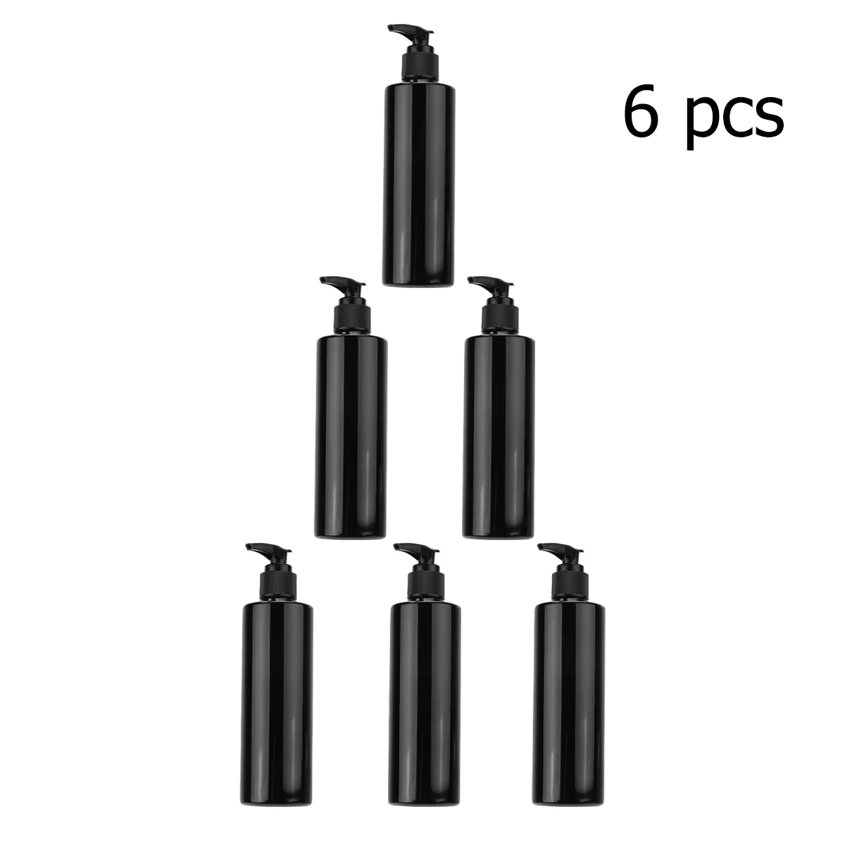 

6pcs Pump Lotion Bottles 250Ml Press Dispensers For Home Refillable Soap Sub Bottle Plastic Black+Random Color Head