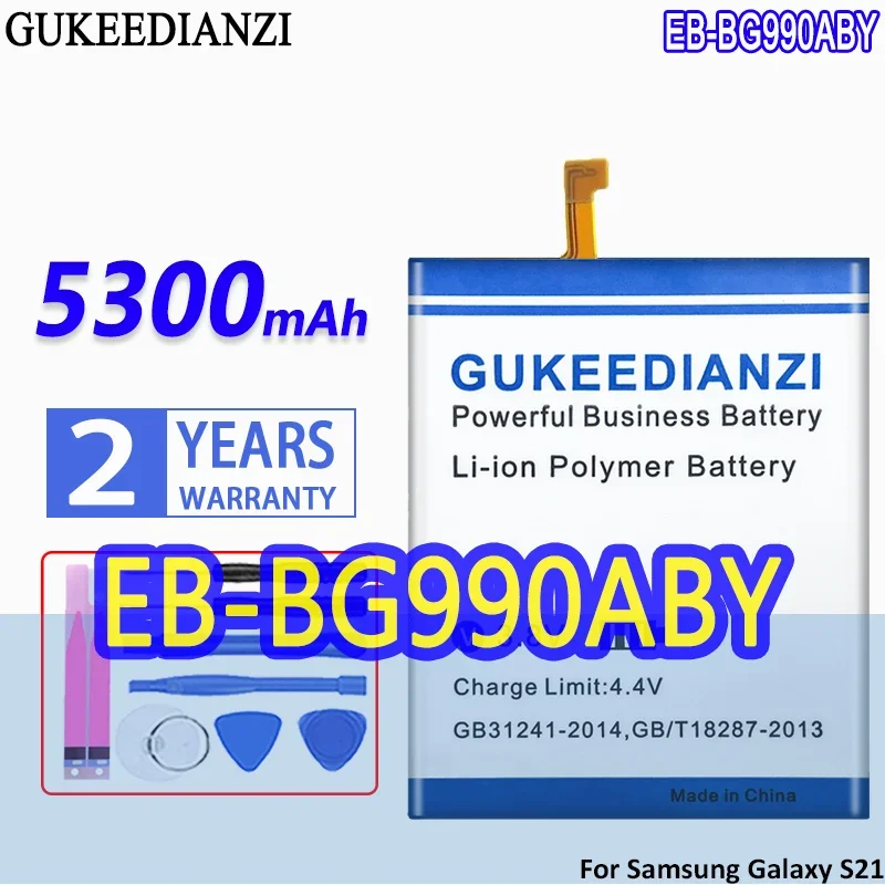 High Capacity GUKEEDIANZI Battery EB-BG990ABY 5300mAh For Samsung Galaxy S21 FE 5G SM-G990