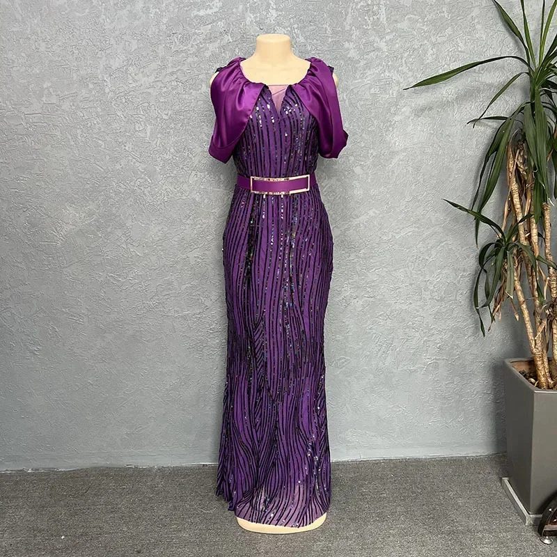 Elegant Party Dresses 2024 หรูหราเลื่อมชุดราตรีสําหรับผู้หญิงแอฟริกาเสื้อผ้างานแต่งงานพรหมBodyconชุดยาวDashikiชุด