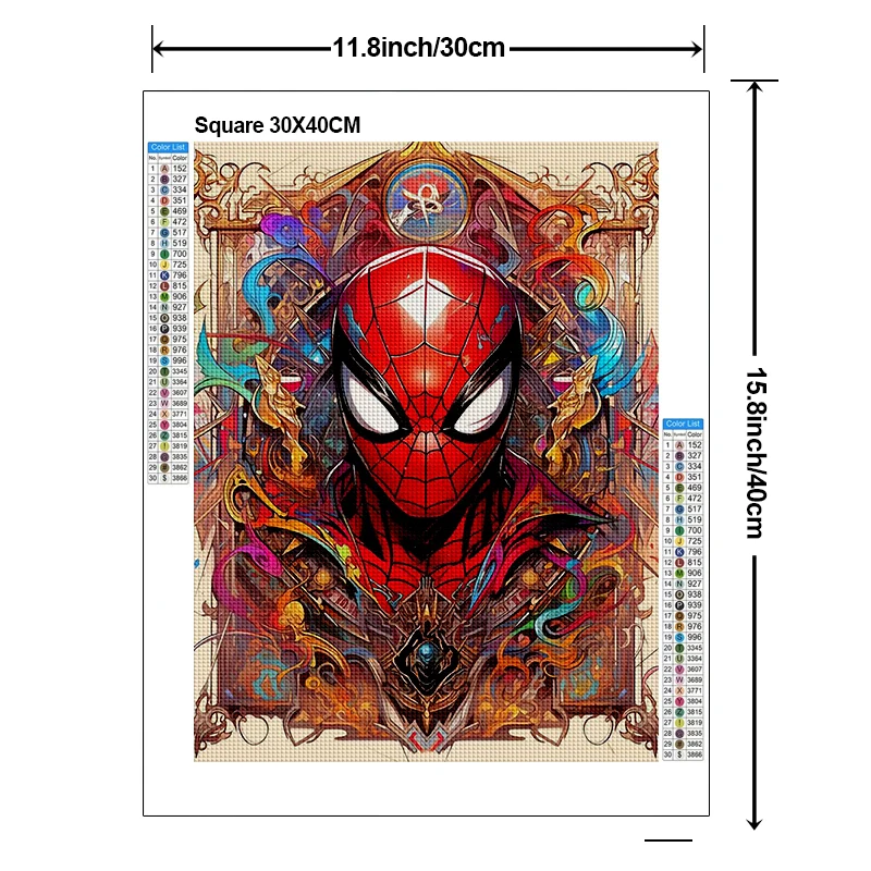 Zipper Bag 5D DIY Marvel Square Diamond Painting Kit Spider-Man Color Tide Chart Sticker Diamond Embroidery Art Kids Gifts