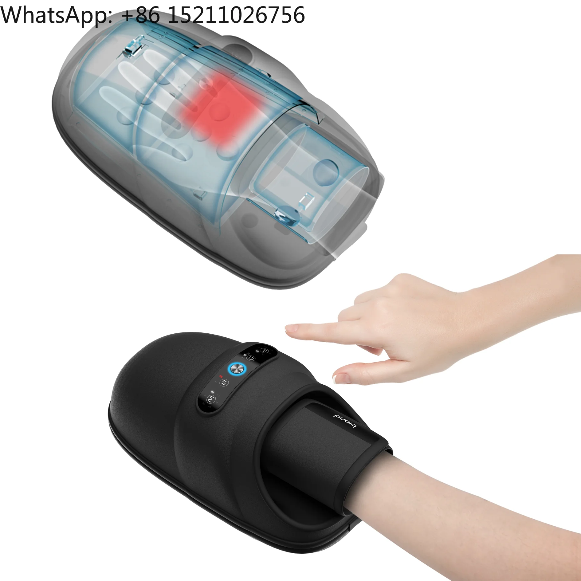 Healthpal Cooling & Heating Electric Therapy Vibrating Acupressure Wearable Palm Hand And Wrist Massager Masajeador De Manos