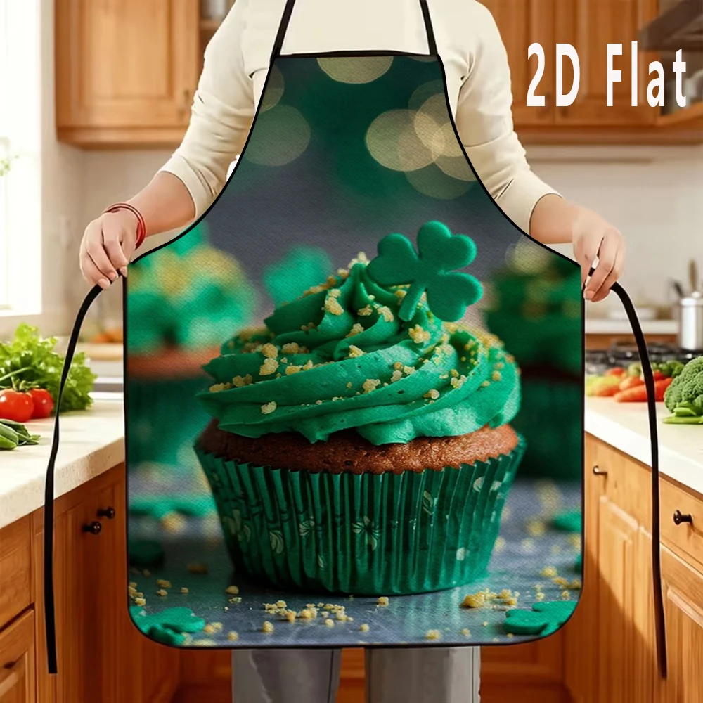 

1pc 2D Flat Clover Cake Print Apron, 60x80cm, Kitchen Restaurant Apron, BBQ Apron, Durable and Easy to Clean