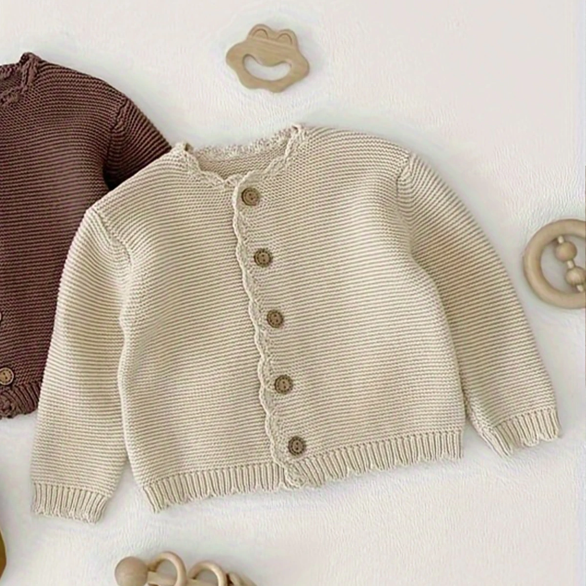 Spring New Baby Garments Knitted Sweaters Baby Boys Girls Cardigan Unisex Baby Coat Retro Long Sleeve Jacket