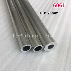 1Pcs Length 100mm 6061 Aluminium Alloy Tube OD 25mm Hollow Round Aluminum Pipe ID 4/6/7/8.3/11/12/13/15/16/17/19/20/21/22/23mm