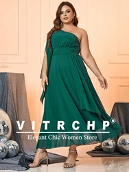 Suknie wieczorowe Plus Size Długie eleganckie suknie wieczorowe A Line V Neck Ruffles Szyfonowa suknia ślubna Robe De Soiree