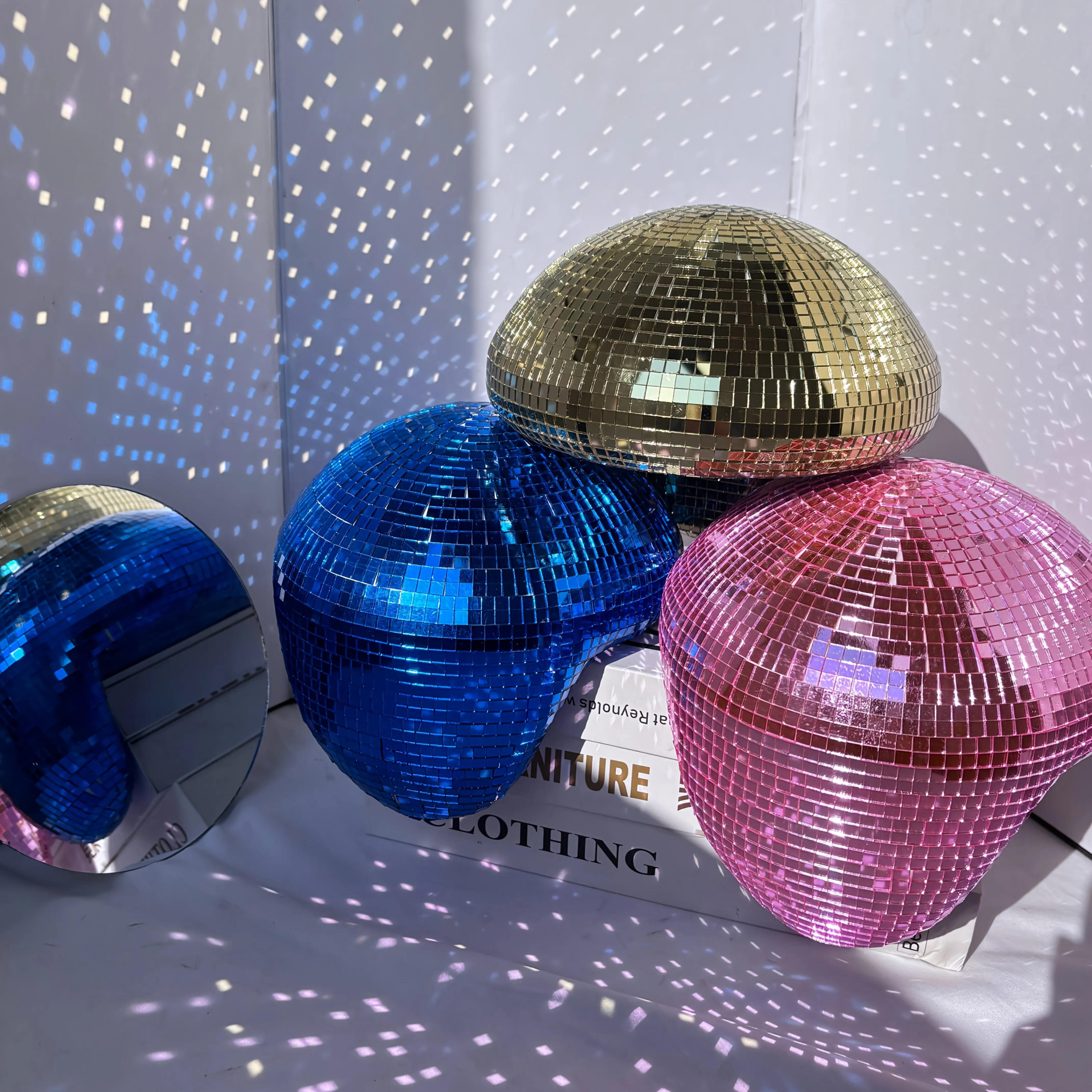 Disco Melting Ball Glass Mirror Globe Handcrafted Hanging Ornament Sun Catcher Home Decoration Party Garden Supplies Gift