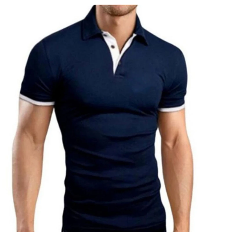 New Polo Shirt Men Summer Stritching Men's Shorts Sleeve Polo S-5XL Men Tee Shirt