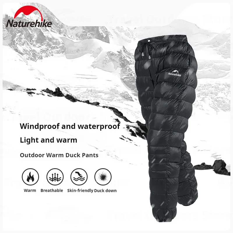 

Naturehike Outdoor Down Pants Duck Down Thickening Trouser 750FP Winter Warm Unisex Waterproof Windproof Camping Skiing Pants