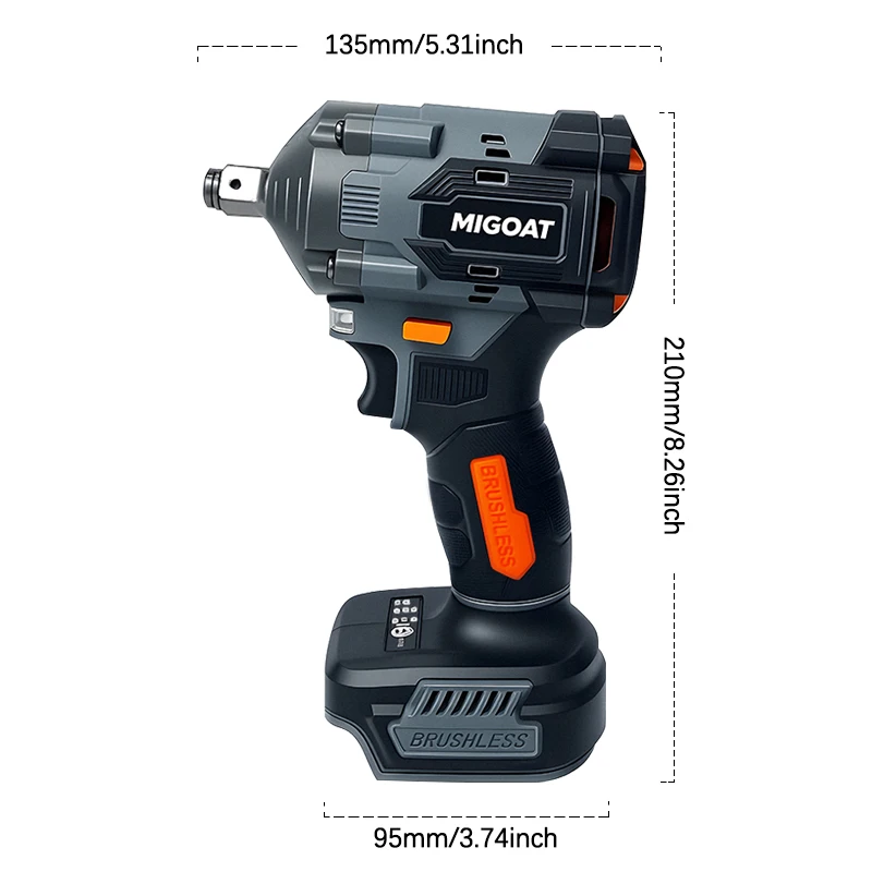 Llave de impacto de torsión extrema de 600N.M, pistola de impacto de grado profesional, para aplicaciones de alta resistencia para batería Makita de 18V-21V.