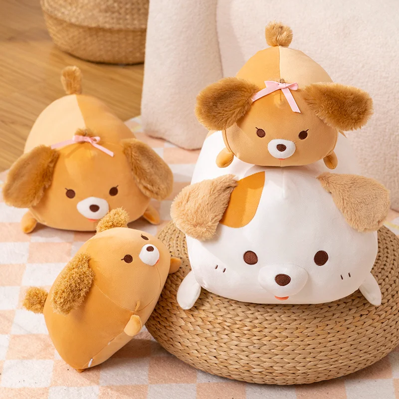 Cão Gordo Bonito Travesseiro Do Sono De Pelúcia De Pelúcia De Cachorro Branco Marrom Brinquedo De Pelúcia, Kawaii Animal Realista, Boneca Do Cão Corgi, Presente Dos Miúdos, 30 cm, 40 cm, 50cm