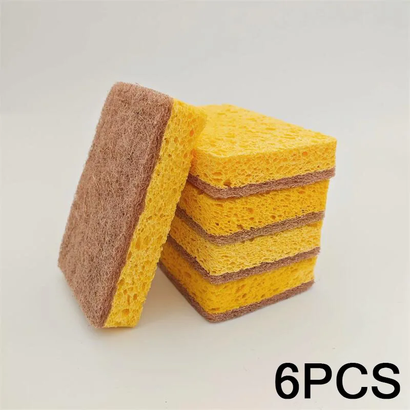 6pcs Kitchen Sponge Scrubber - Absorbent Cotton Flour Sponge