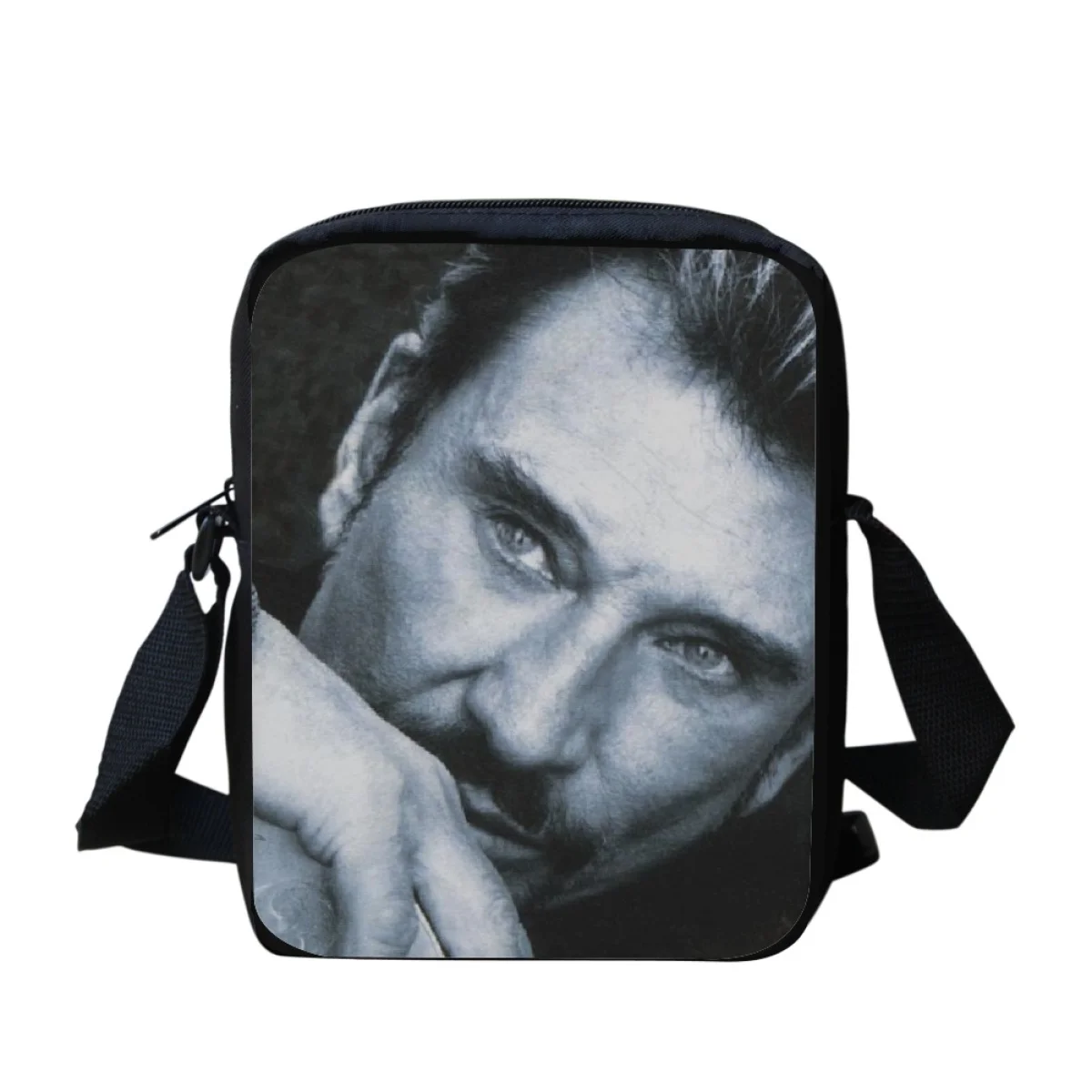 Johnny Hallyday Ontwerp Vintage Crossbodytassen voor Heren Kleine Dames Totes Mode Jongens Boekentassen Satchel Veelzijdige herenportemonnees