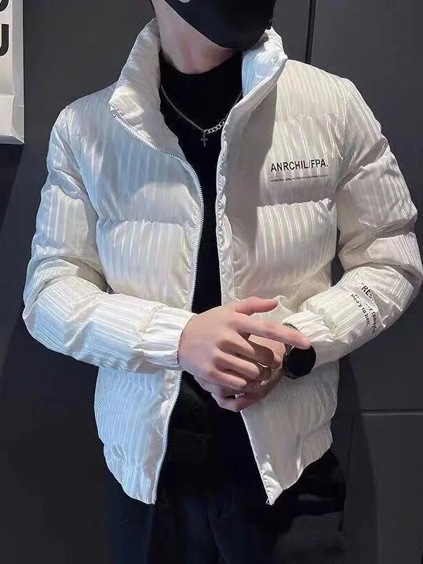 

Thiened Cotton Jaet for Men Sli Stand Collar Winter Warm Casual Outerwear Breathable Stand Fit M Coat