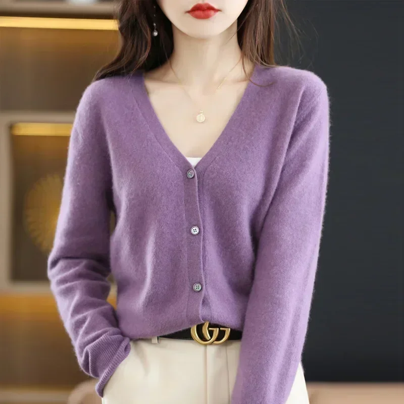 New V-Neck Temperament Small Fragrant Wind Women Loose Sweater Sweater All Sweater Coat Special Offer Cardigan