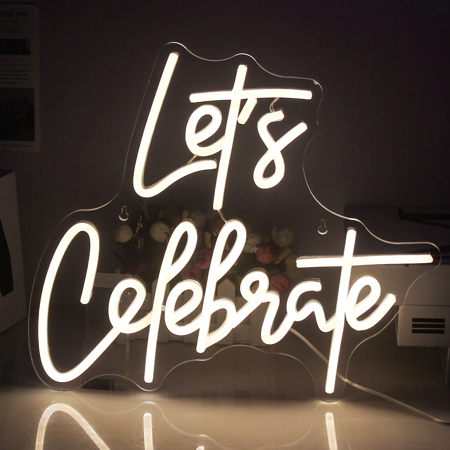 

Let's Celebrate LED Neon Light Sign USB Christmas Birthday Party Bar Club Hotle Wedding Wall Decor Neon Night Lamps Decor