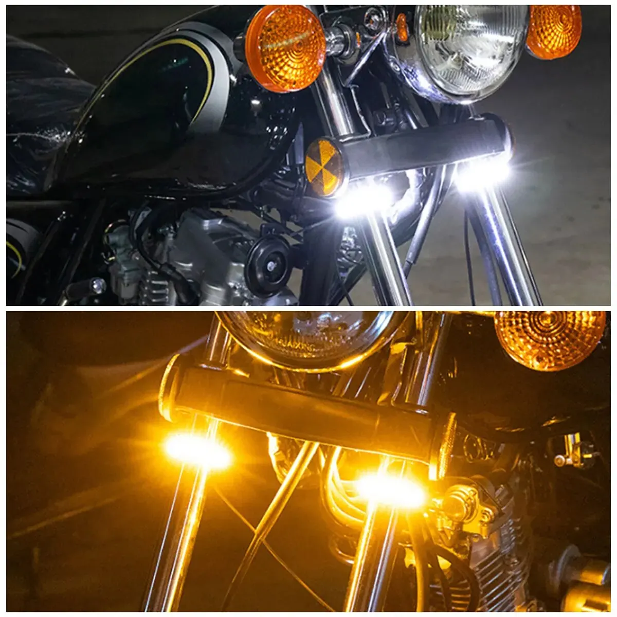 2 قطعة 36LED حلقة شوكة قطاع وامض مؤشر دراجة نارية بدوره إشارات DRL الأبيض العنبر المتعري تحذير مصباح جيد الإضاءة الوامض الوصول