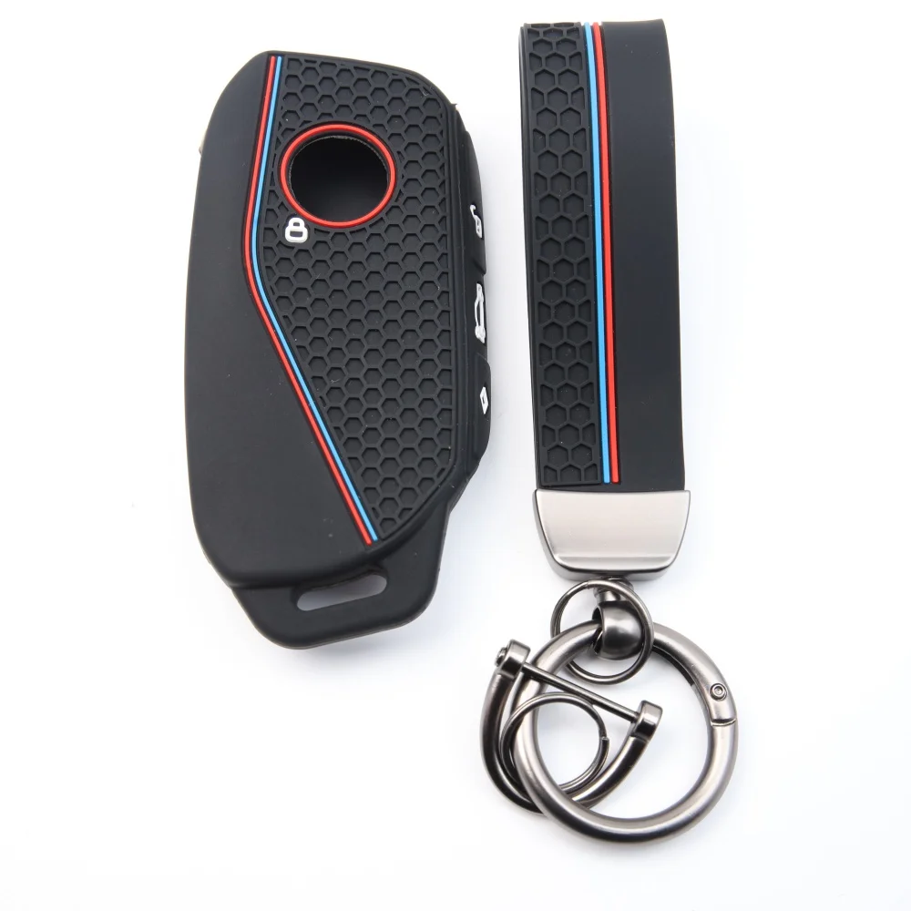 Silicone Case For BMW IX IM I5 M60 X5 X7 X6 7 Series X7 I7 IX 740LI Alcantara Car Remote Key Case Cover Shell Accessories