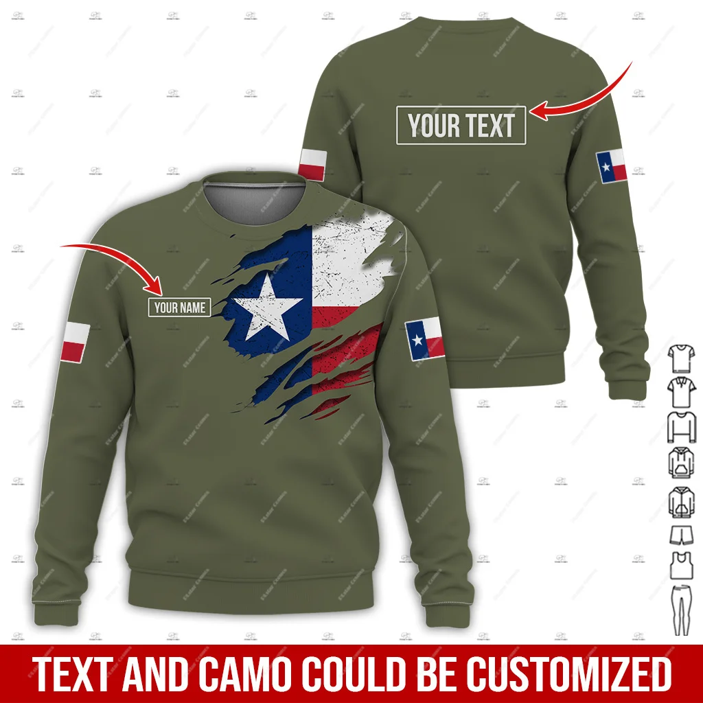 Custm Name Veteran Military Army Cosplay Soldier Camo Retro Vintage Trucksuit 3DPrint Harajuku Pullover Casual Jacket Hoodies W