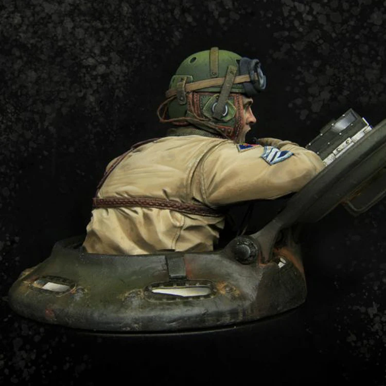 1/9 U.S. Sherman Commander, Normandy 1944, Resin Model Bust GK, soldiers, Unassembled and unpainted kit