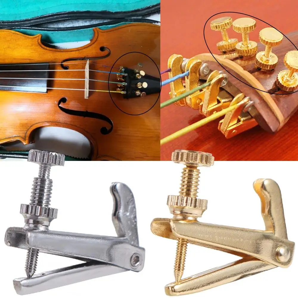 Violin String Spinners 4/4 Violin Fine Tuner Professional Violin Parts Fiddle String Adjuster Adjuster Golden Tuning Screw