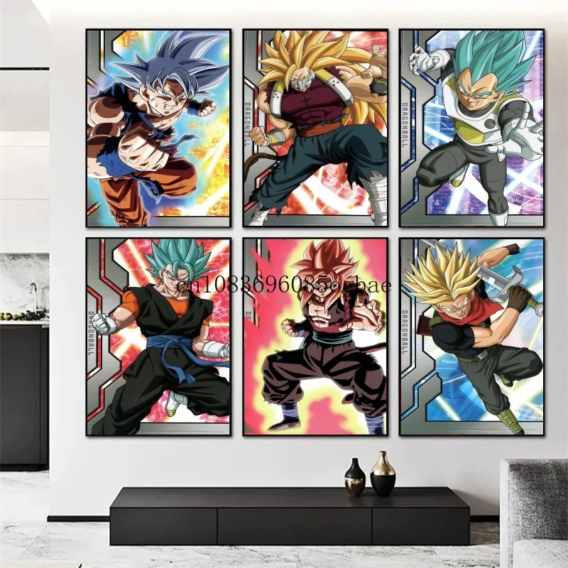 

Classic Posters Dragon Ball Peripheral Anime Figures Vegeta Goku Picture Art Canvas Painting for Kids Bedroom Mural Decor Gifts