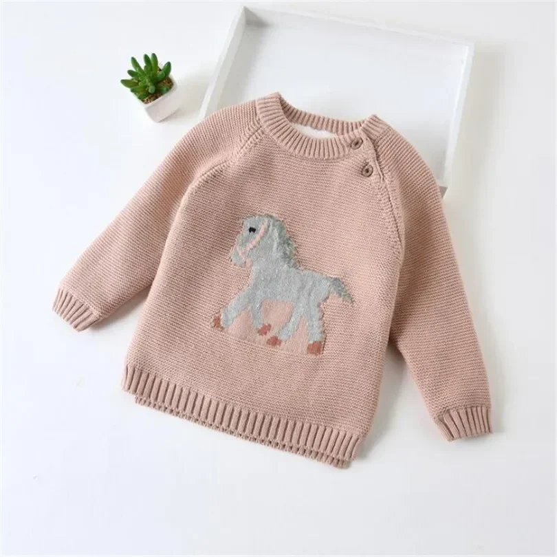 Baby Sweater Newborn Baby Boys Sweaters Thick Fleece Unicorn Kids Sweaters Toddler Cardigan Knitted Baby Clothes Girls Sweater