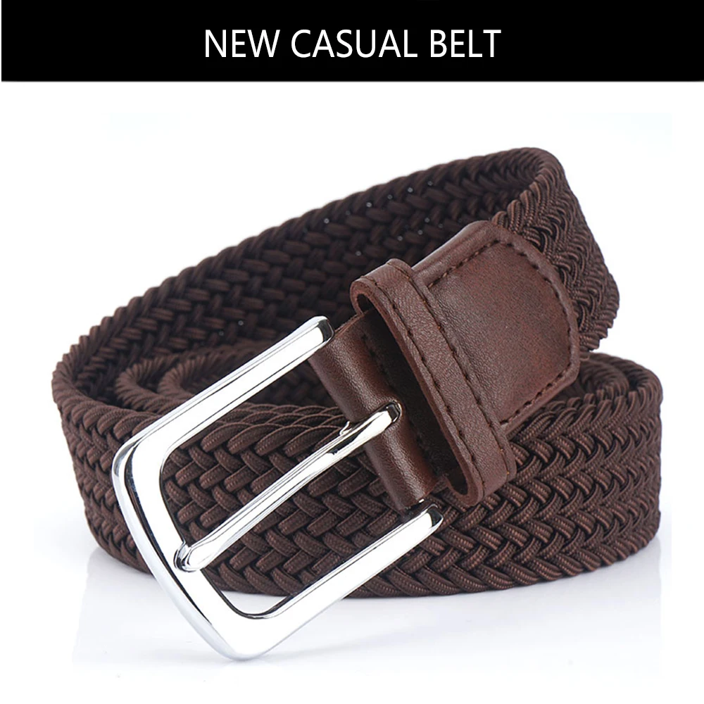 TUSHI Neue männer Nicht-loch Woven Gürtel Elastische Stretch Leinwand Gürtel Weiblichen Koreanischen Stil Vielseitig Student Hosen Denim gürtel Luxus – Detail 5