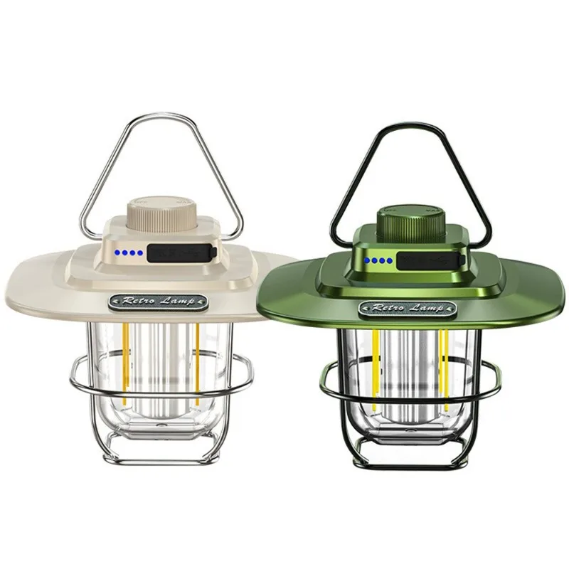 Nueva lámpara de Camping Retro europea americana, linterna de mano, luz ambiental para exteriores, luz de tienda de emergencia, alto brillo, la mejor herramienta