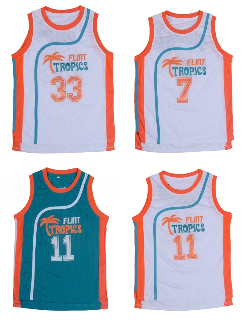 

Movie Flint Tropics Coffee Black 7# Monix 11# Moon 33# Pro Basketball Jersey Cosplay