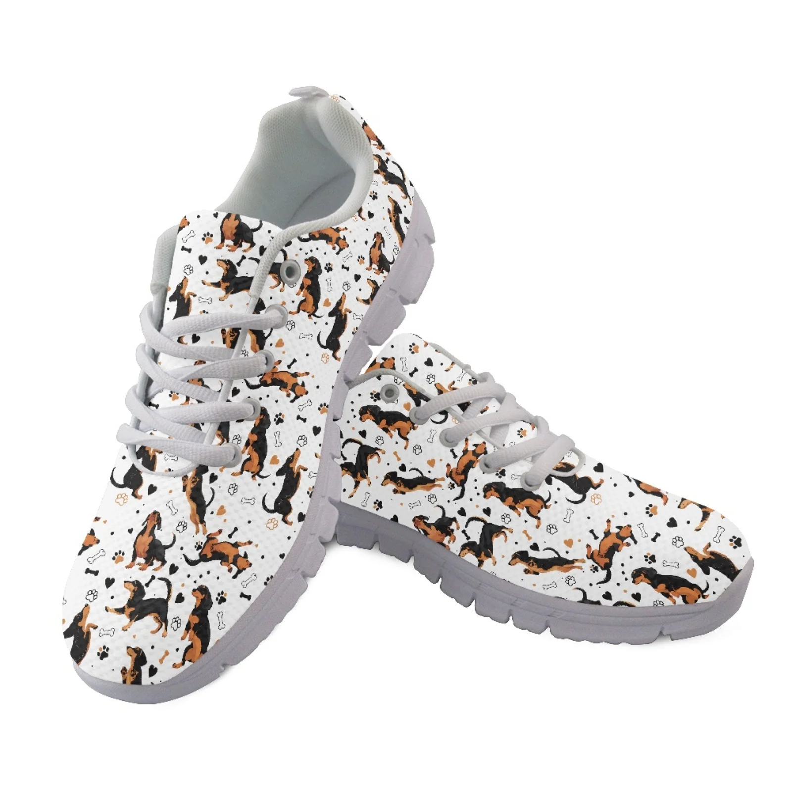 Coloranimal Dog Breathable Sports Tennis Shoes for Women Mesh & EVA Sole Walking Mesh Shoes for Gym