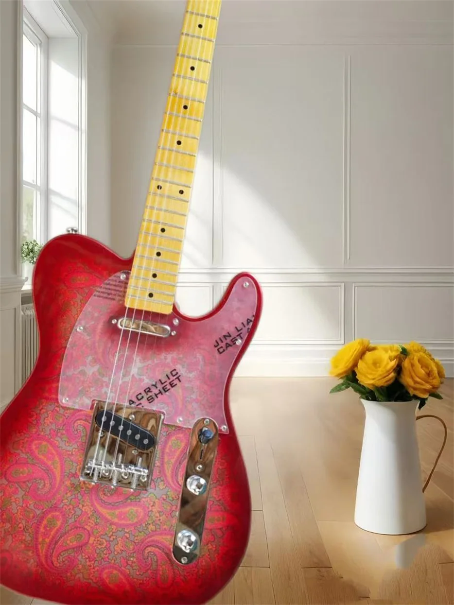 

High-quality 6-string electric guitar front and back water-stained stickers are distributed