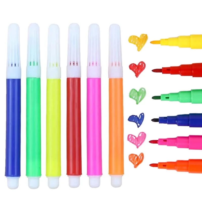 1~24Pack Mini Watercolor Pen 6pcs/pack Art Tools for Painting Office Cultural and Educational Supplies School Rewards TMZ