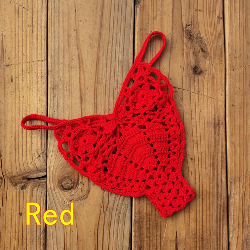 Men Hollow Out Underwear Hand Crochet Gstring Swimming Sunbathing Bikini Thong Unisex Sexy Panties Hand Crochet Sunbathing Thong