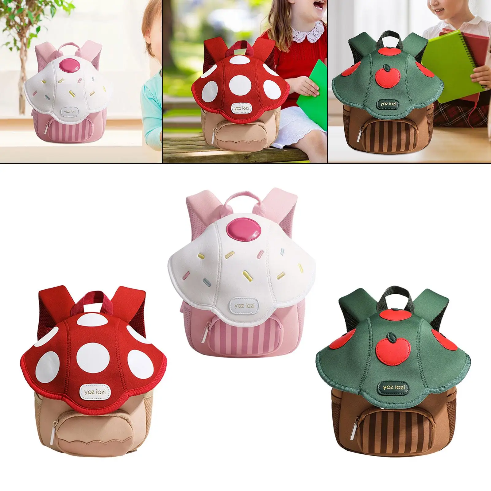 Cute Mushroom Backpack Fashion Large Capacity Preschool Gifts Funny Mini