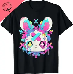 Kawaii Bunny | Menhera Yami Kawaii Decora Kei Pastel Goth T-Shirt Kawaii Clothes Tops Graphic T Shirts Women Clothing